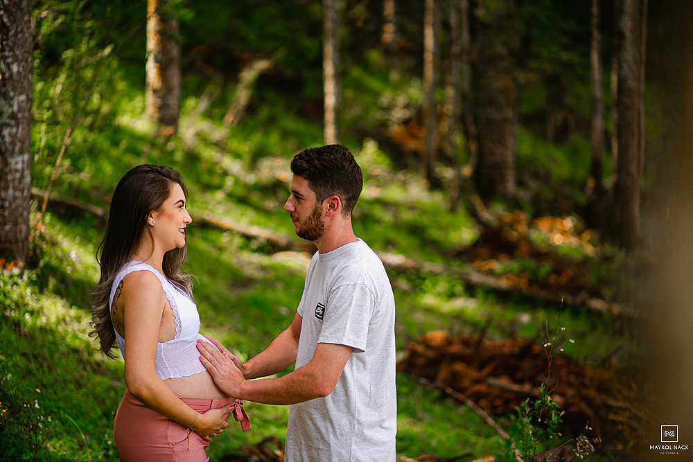 fotografia de gestante na serra catarinense