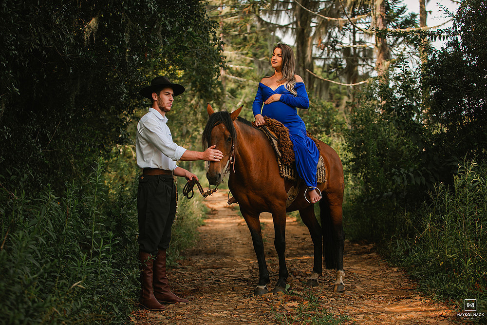 cavalos para ensaio gestante na serra catarinense
