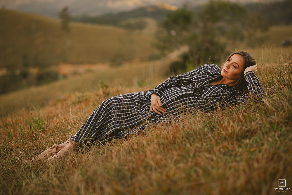 ensaio de gravidez no campo