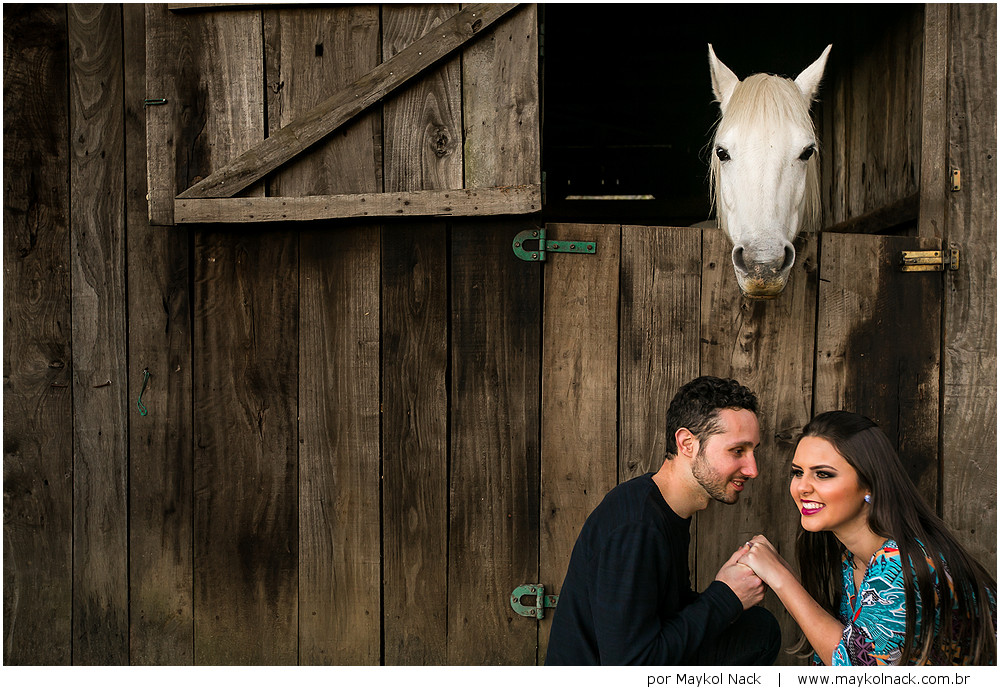 ensaio de casal com cavalo