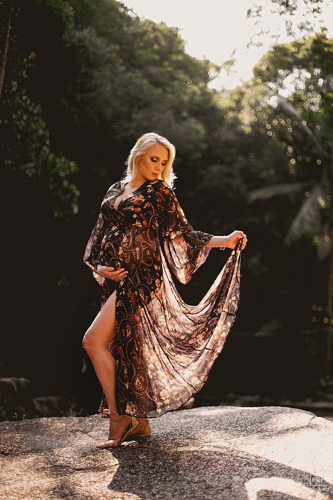 vestido para ensaio gestante