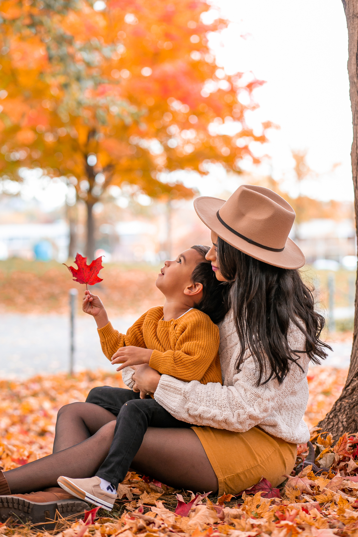 ensaio fotografico em familia, fotografado em Massachusetts por Cinthia Toledo photography, realizado na estacao de outono FALL,  mae e filho