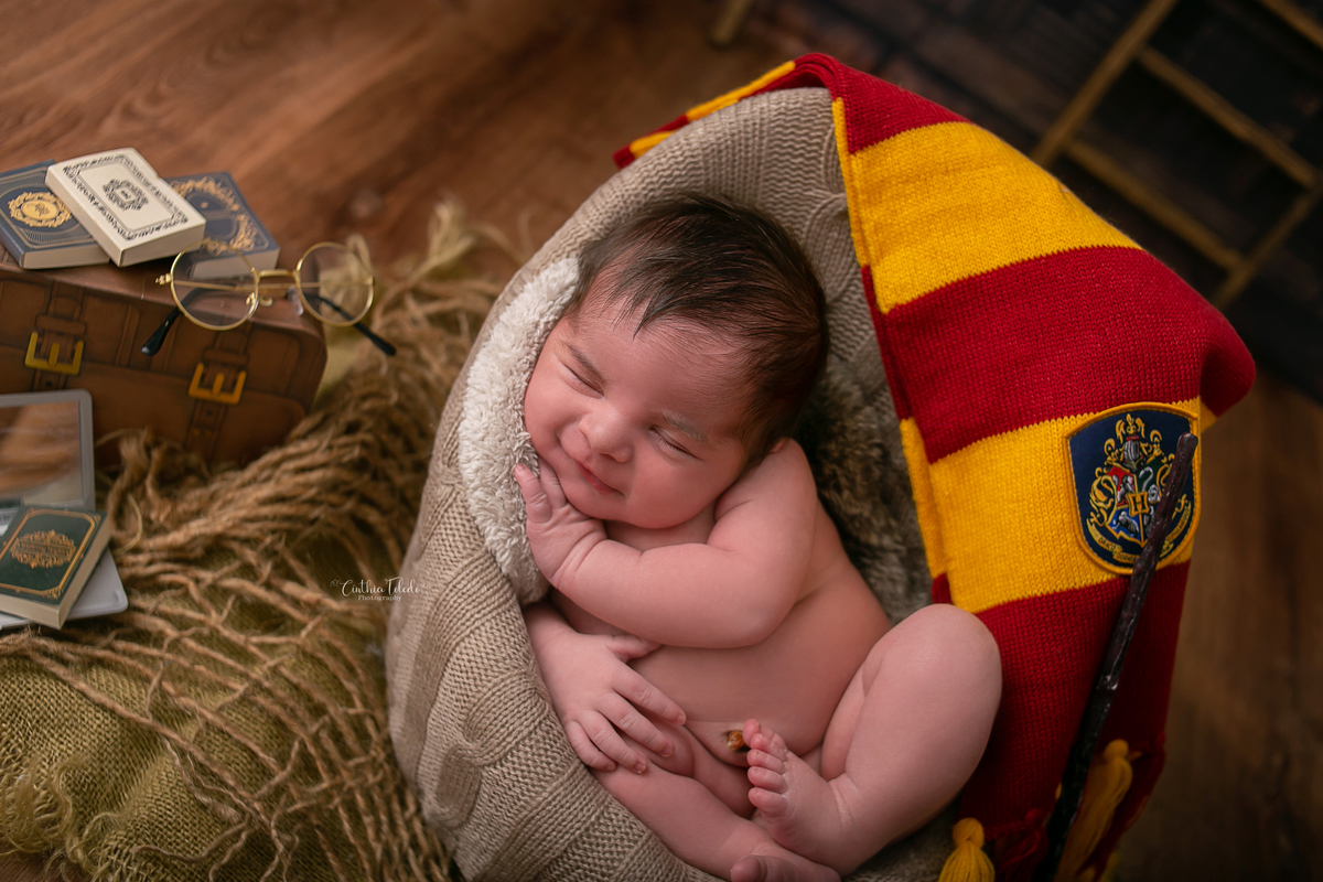 Cinthia Toledo, Malden-Massachusetts, ensaio newborn, fotografia newborn, menino,harry potter, peladinho