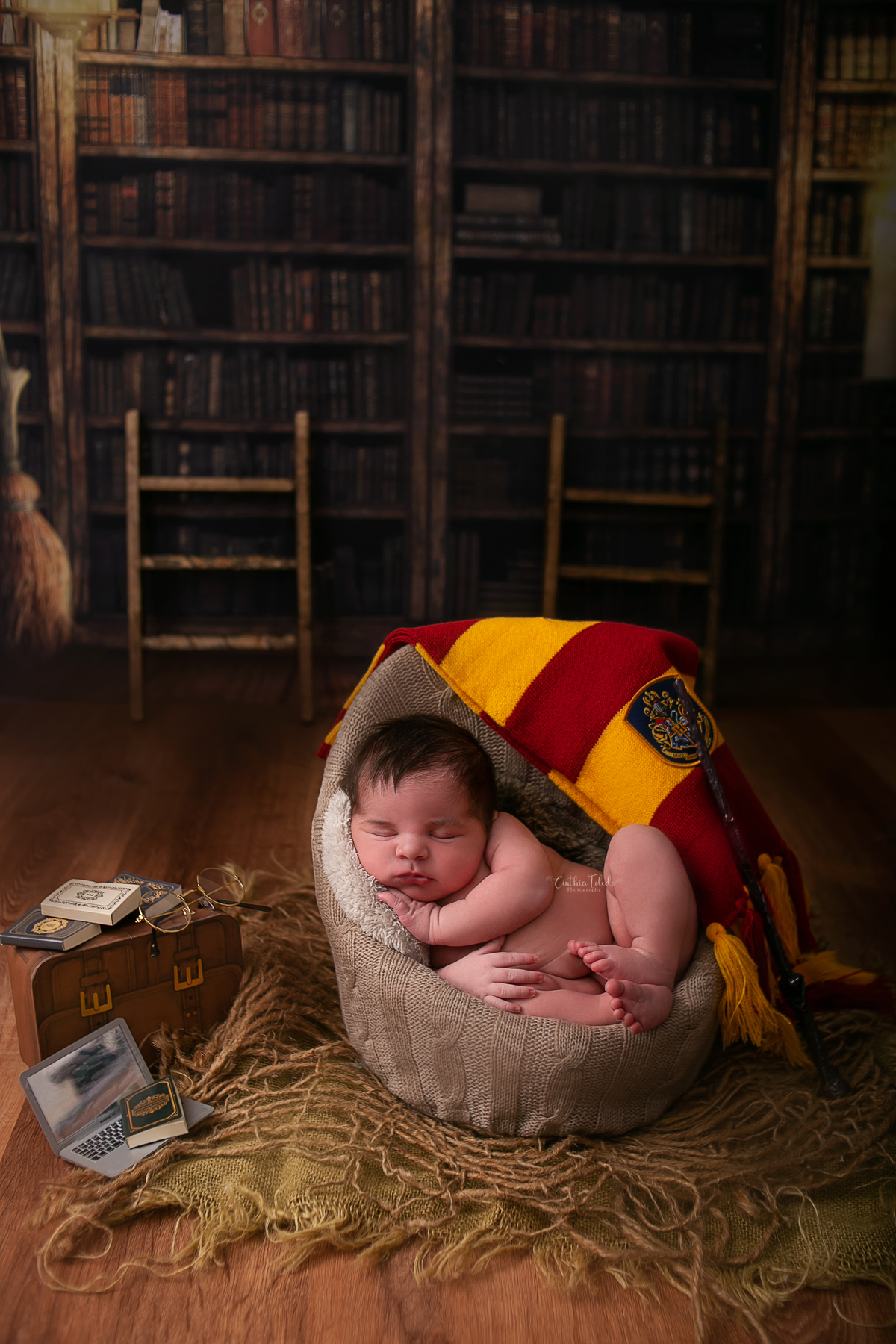 Cinthia Toledo, Malden-Massachusetts, ensaio newborn, fotografia newborn, menino, peladinho, harry potter, ensaio temático 