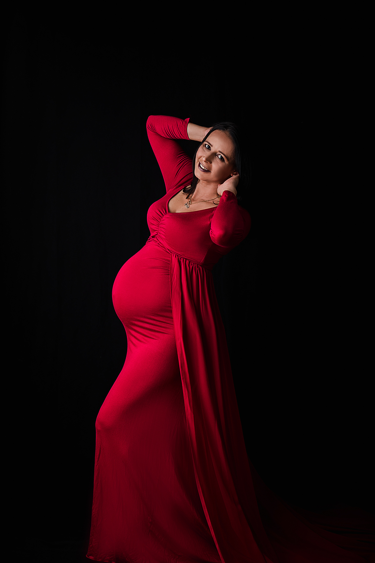 Ensaio fotográfico gestante realizado em studio, localizado em Malden-MA, fotografado por Cinthia Toledo.  