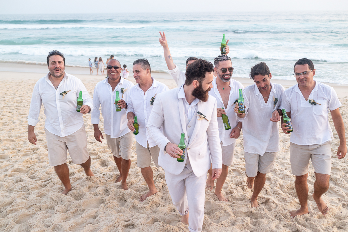 Pé na areia com padrinhos


