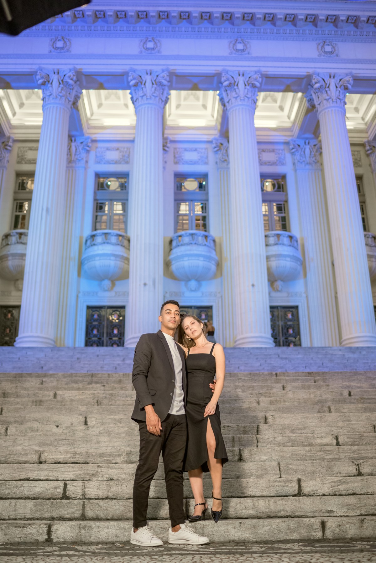 pré-wedding em cenário Urbano a noite 