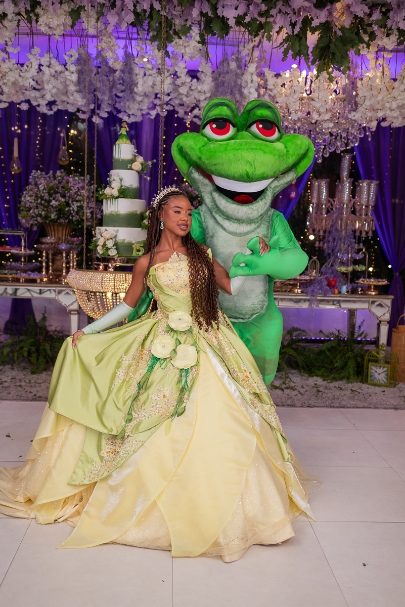 Pose de foto  a princesa e o sapo 