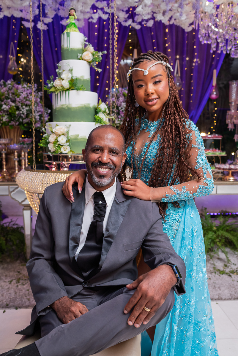 Fotos da debutante com pai