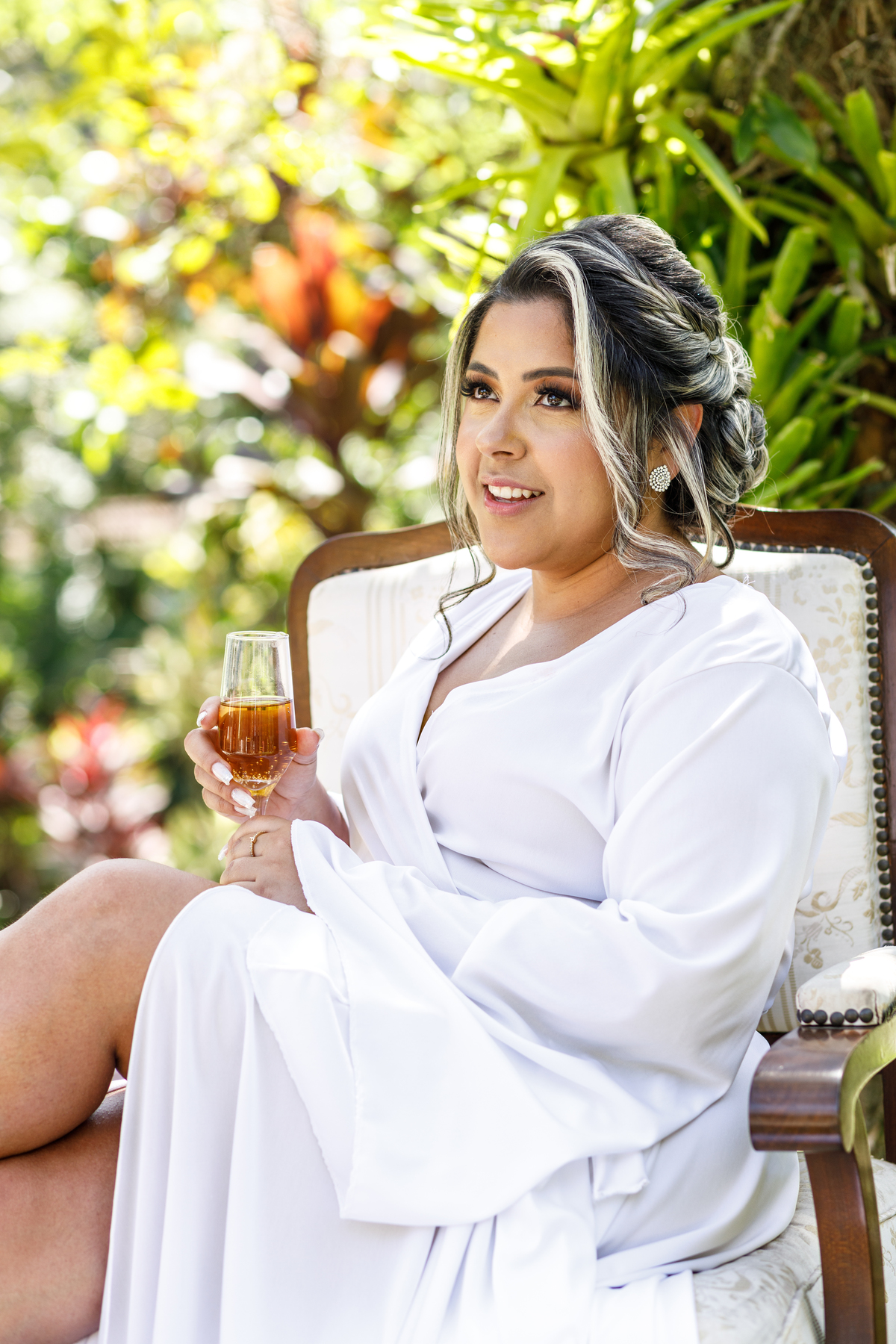 Fotografia do making off elegante no sítio