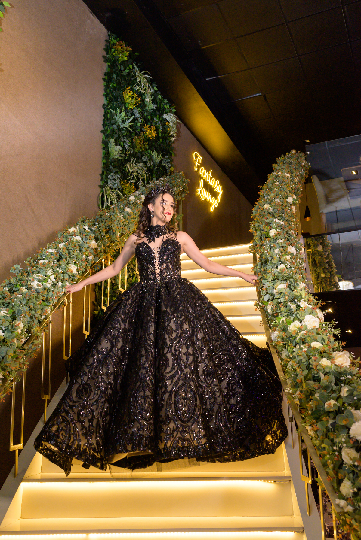 Debutante descendo as escadas