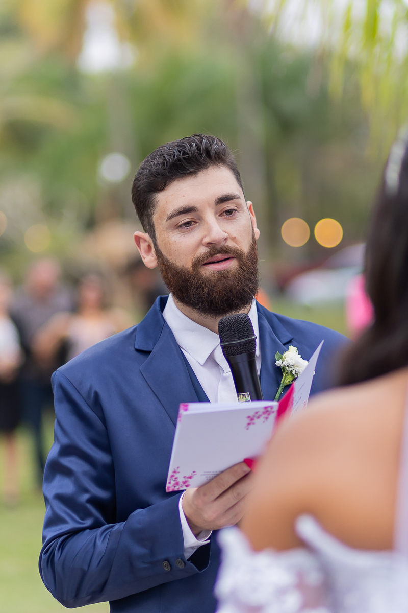 Votos de casamento ao ar livre