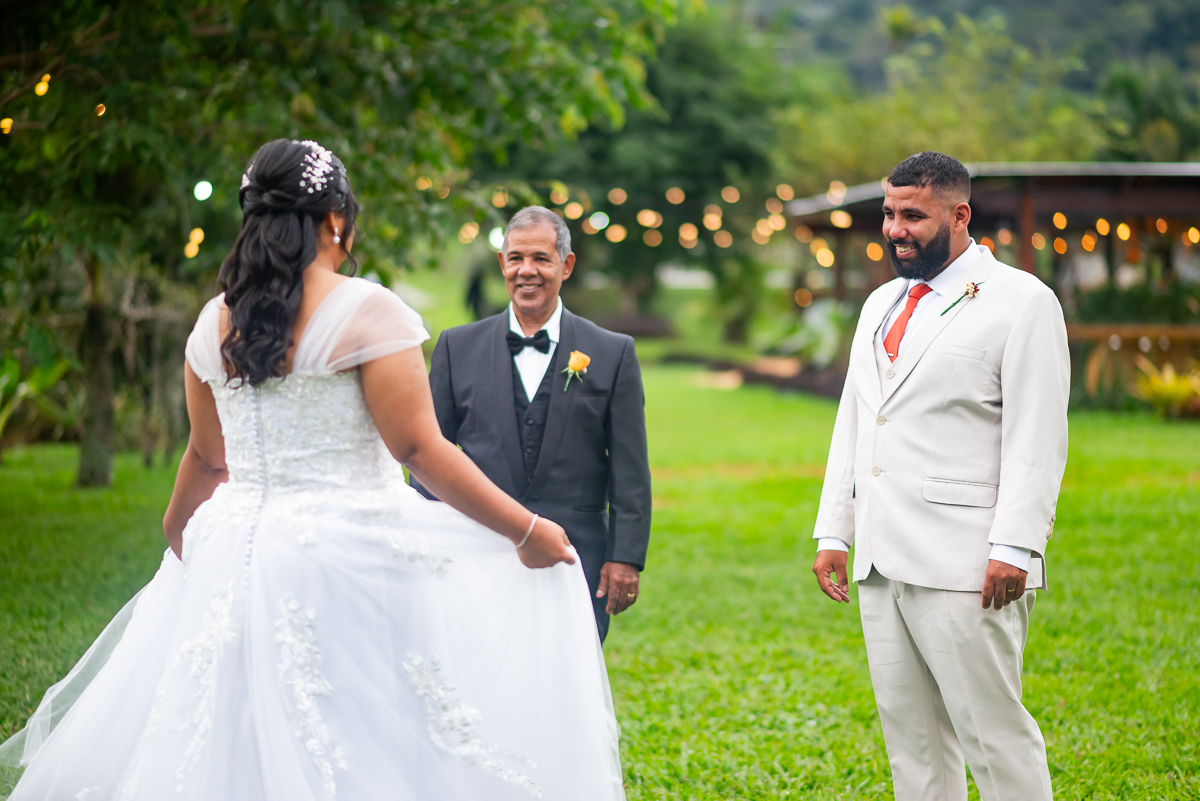 Surpresa first look noiva pai