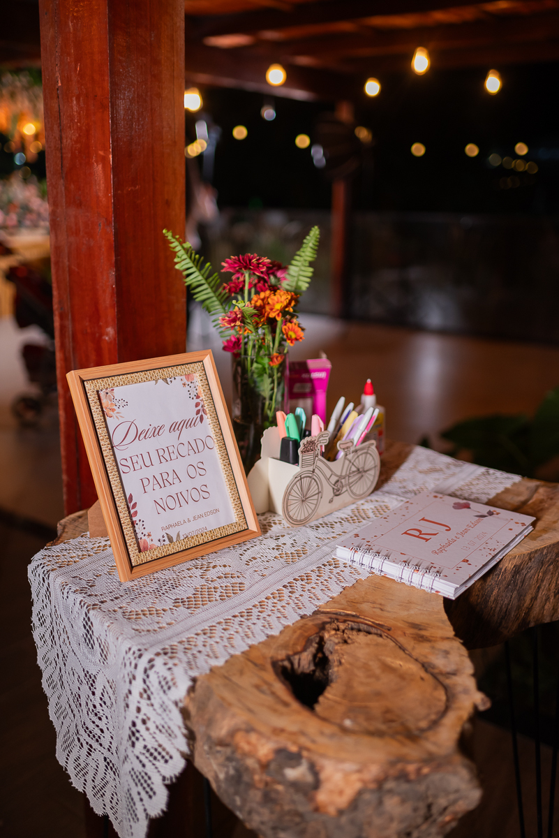 Cantinho de recados de casamento 