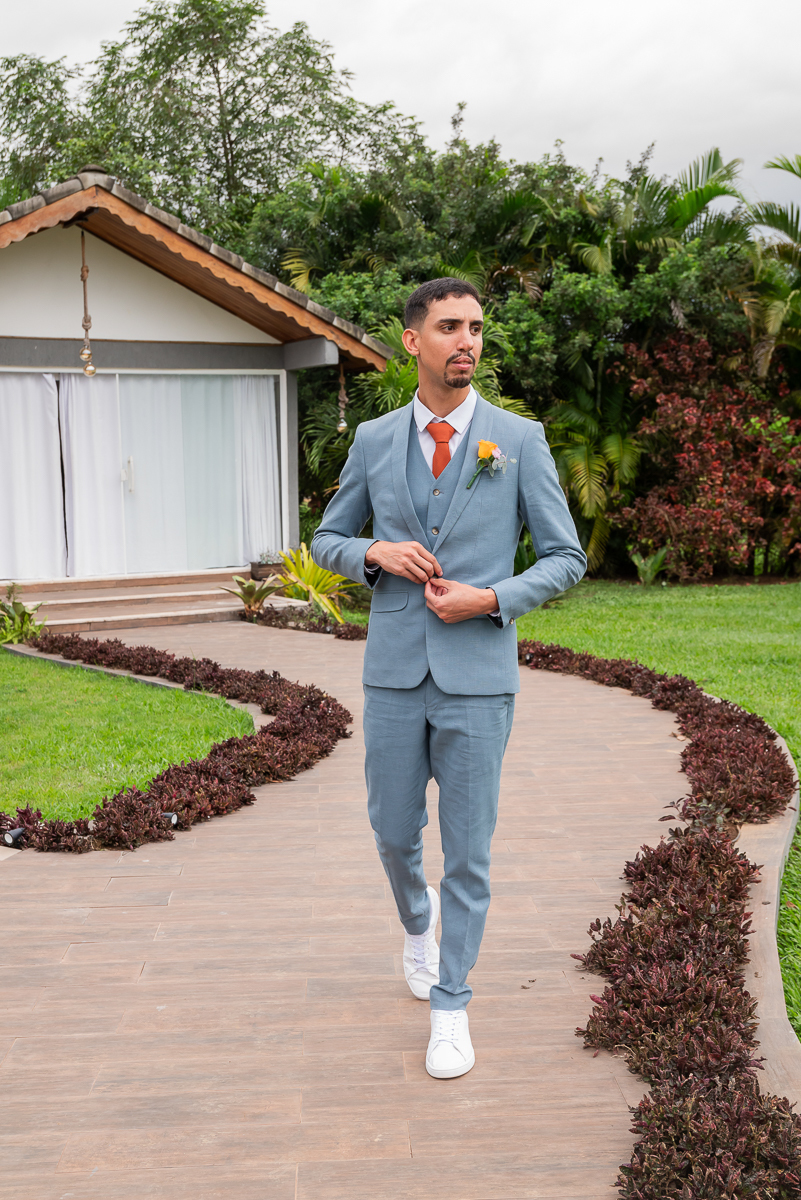 Making off elegante do noivo 