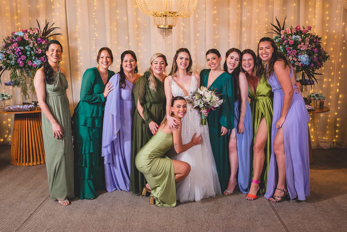  Madrinhas  com a noiva 