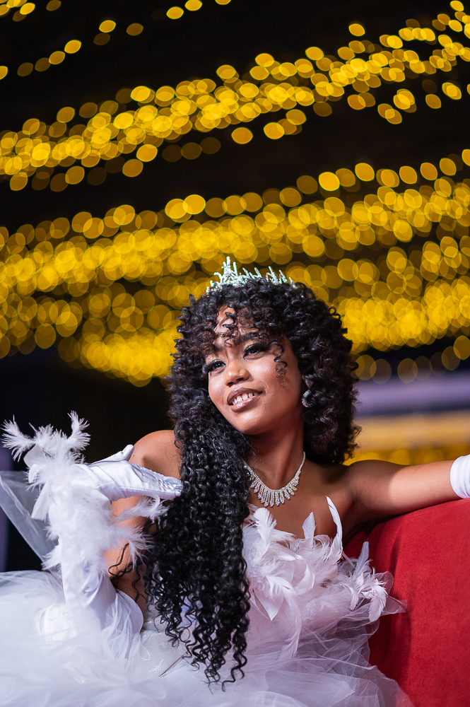 A princesa brilhou intensamente em sua noite mágica