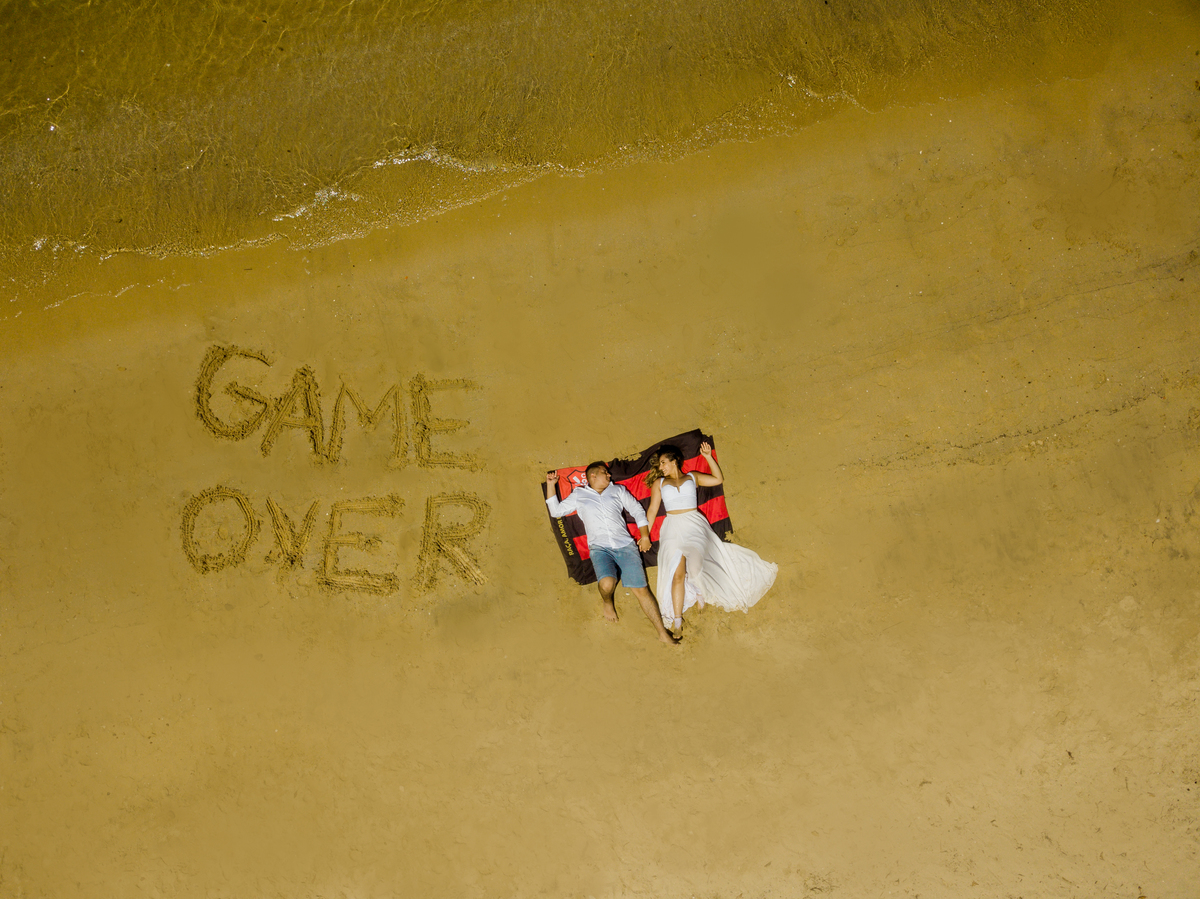 ensaio pré casamento com drone