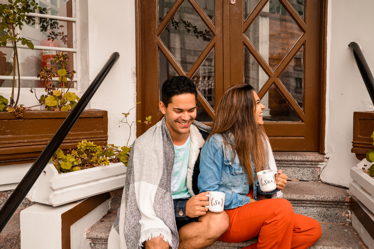ensaio de casal no frio