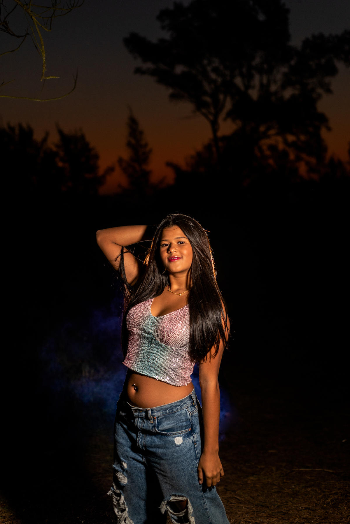 ensaio de 15 anos com fumaça