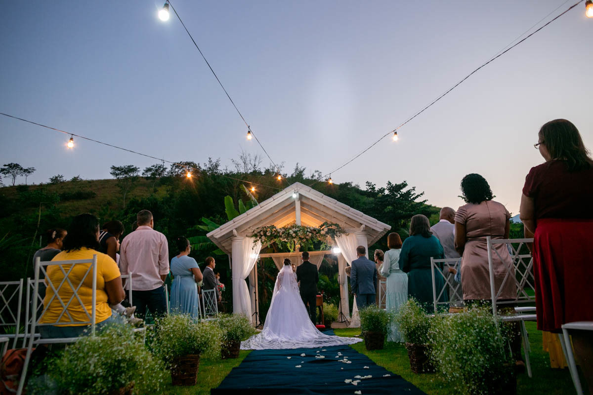 casamento ao entardecer