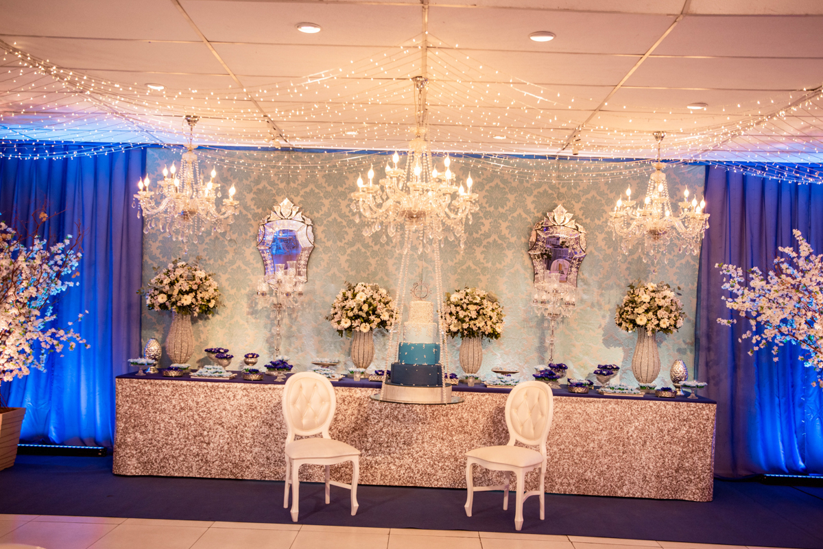 inove casa de festas decoração azul