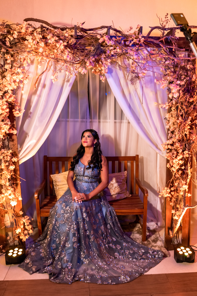 debutante vestido azul