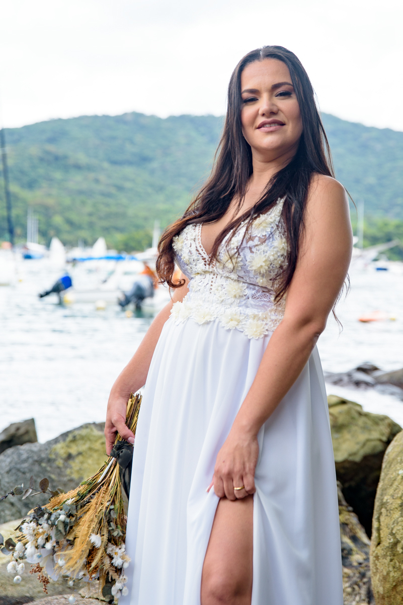 vestido para casar na praia