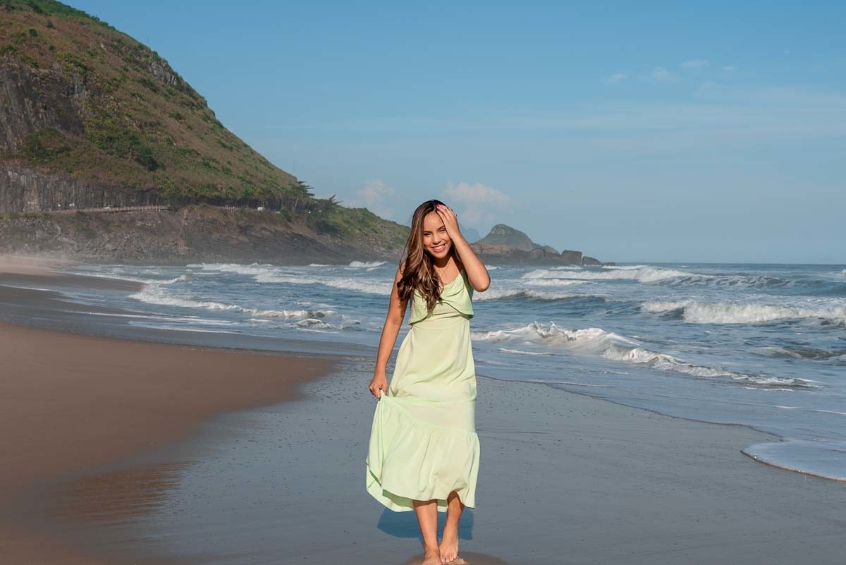 ensaio de debutante na praia