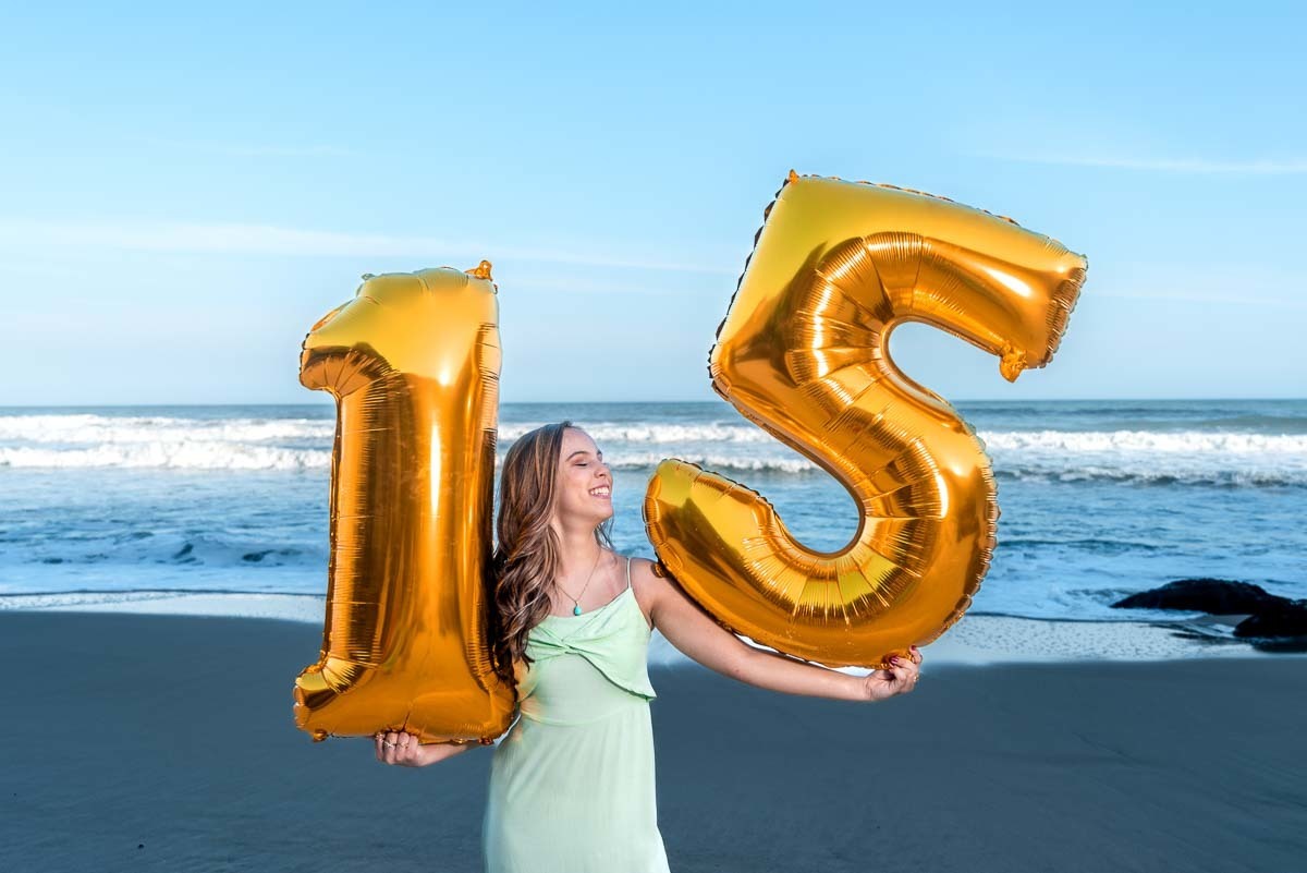 ensaio de debutante com balões