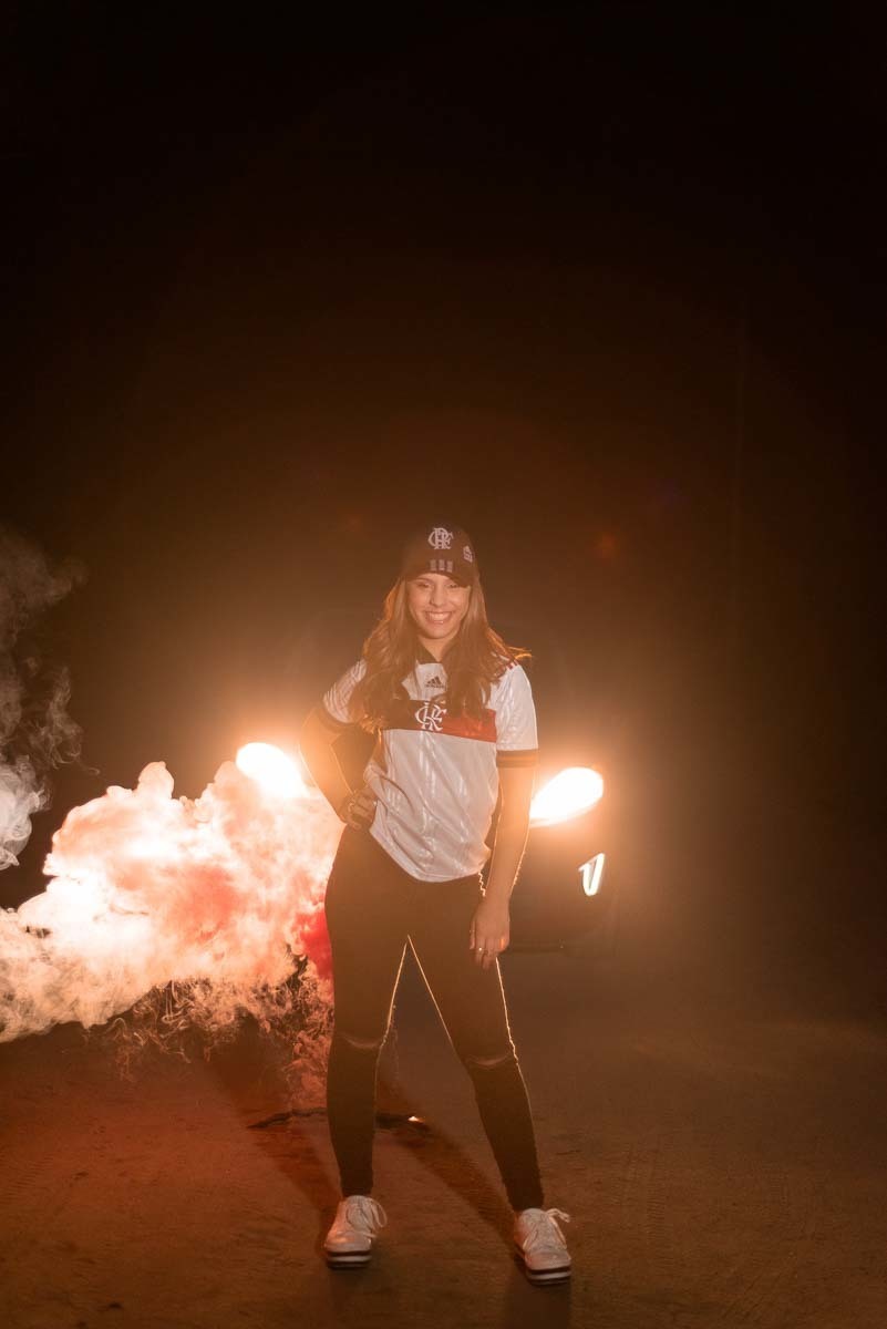 ensaio com fumaça colorida