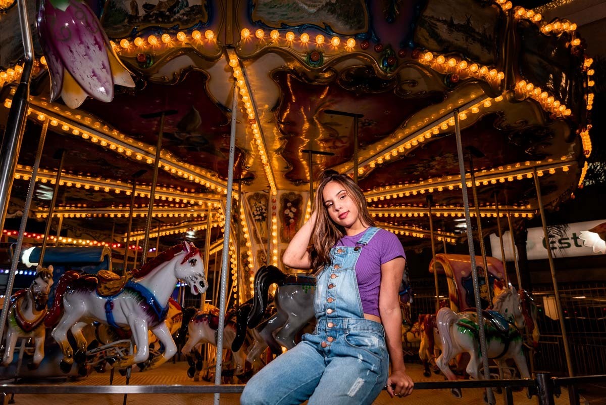 roupas para ensaio no parque de diversões