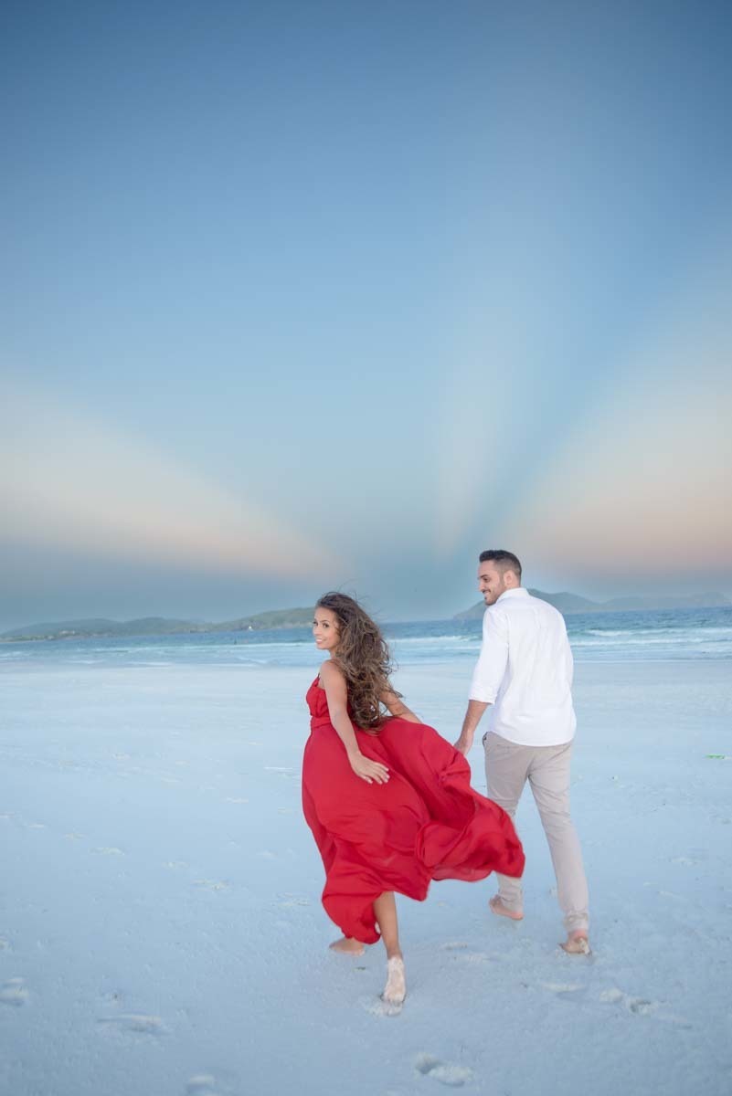 ensaio no pôr do sol em cabo frio