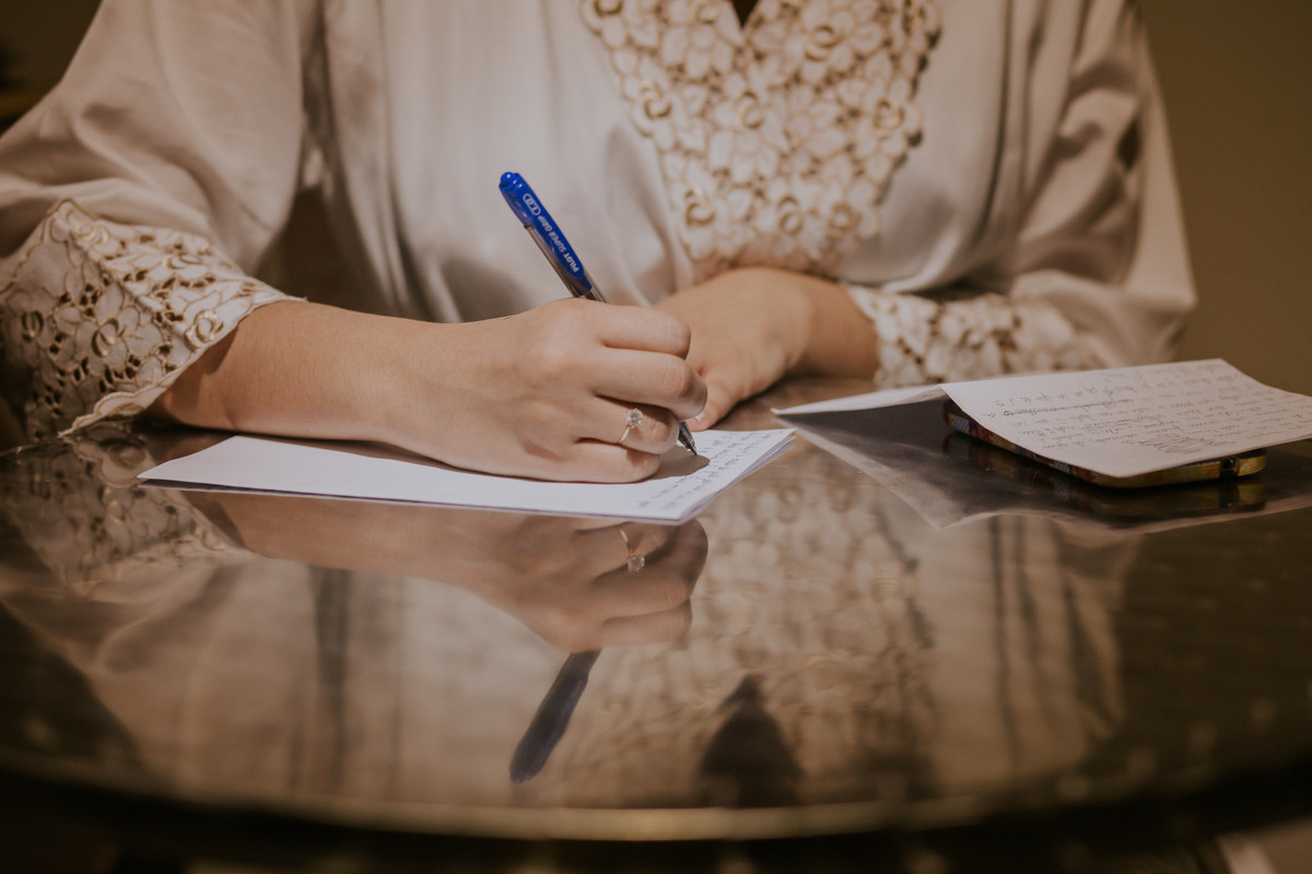 casamento paula e arthur dia da noiva carta