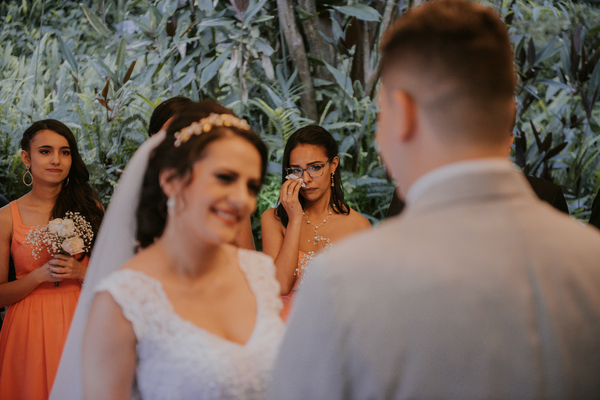 casamento paula e arthur madrinha emocionada Chácara Flores Eventos - Ribeirão Pires