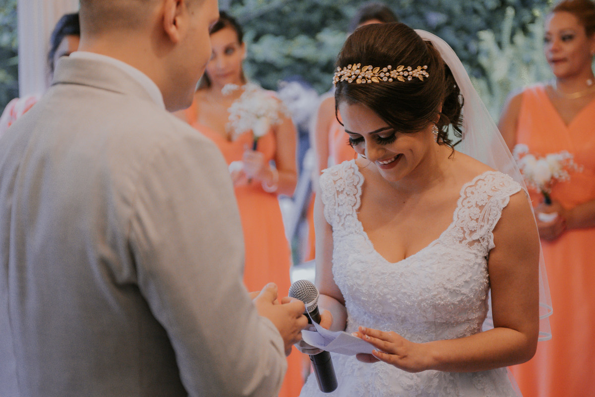 casamento paula e arthur votos noiva Chácara Flores Eventos - Ribeirão Pires