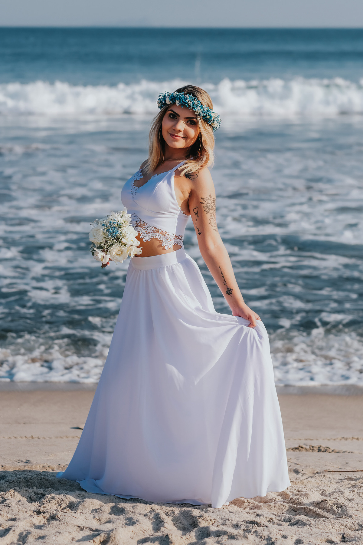 Ensaio pre-wedding Praia de São Pedro - Millena e Esthevan noiva