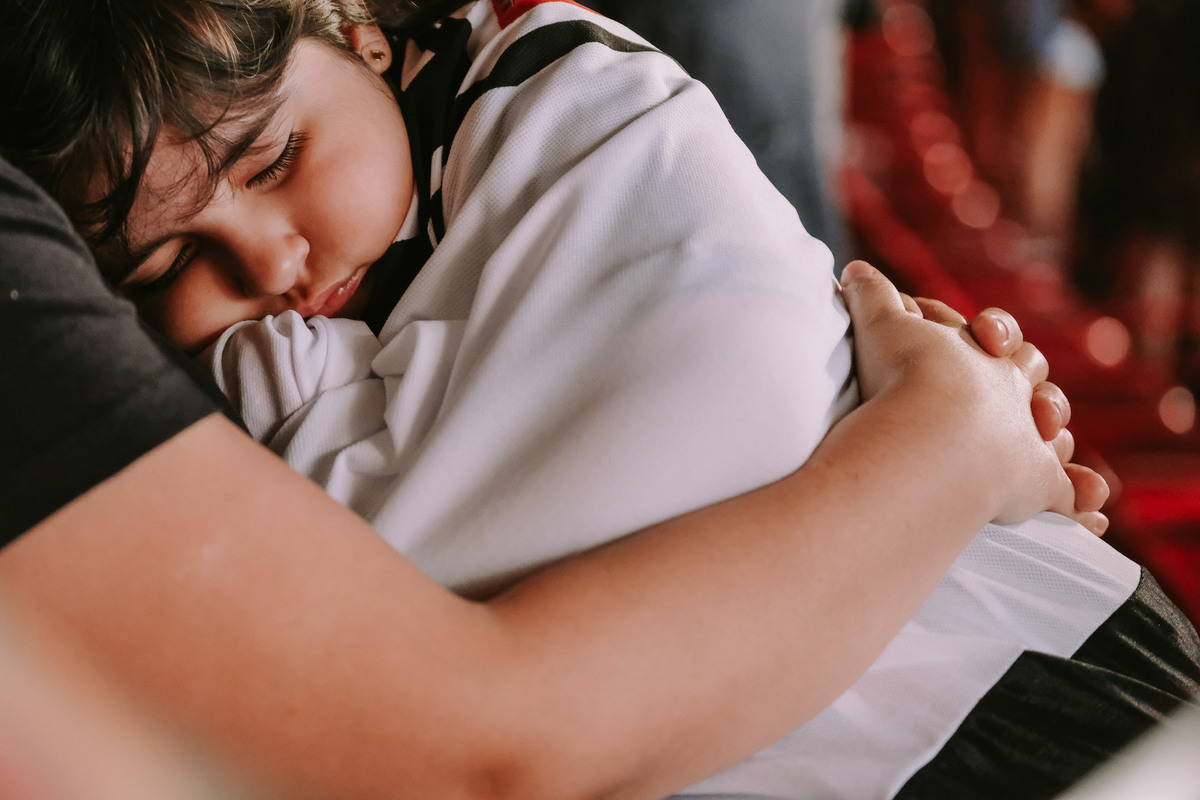 Duda dormiu Ensaio família Martins Estádio do Morumbi