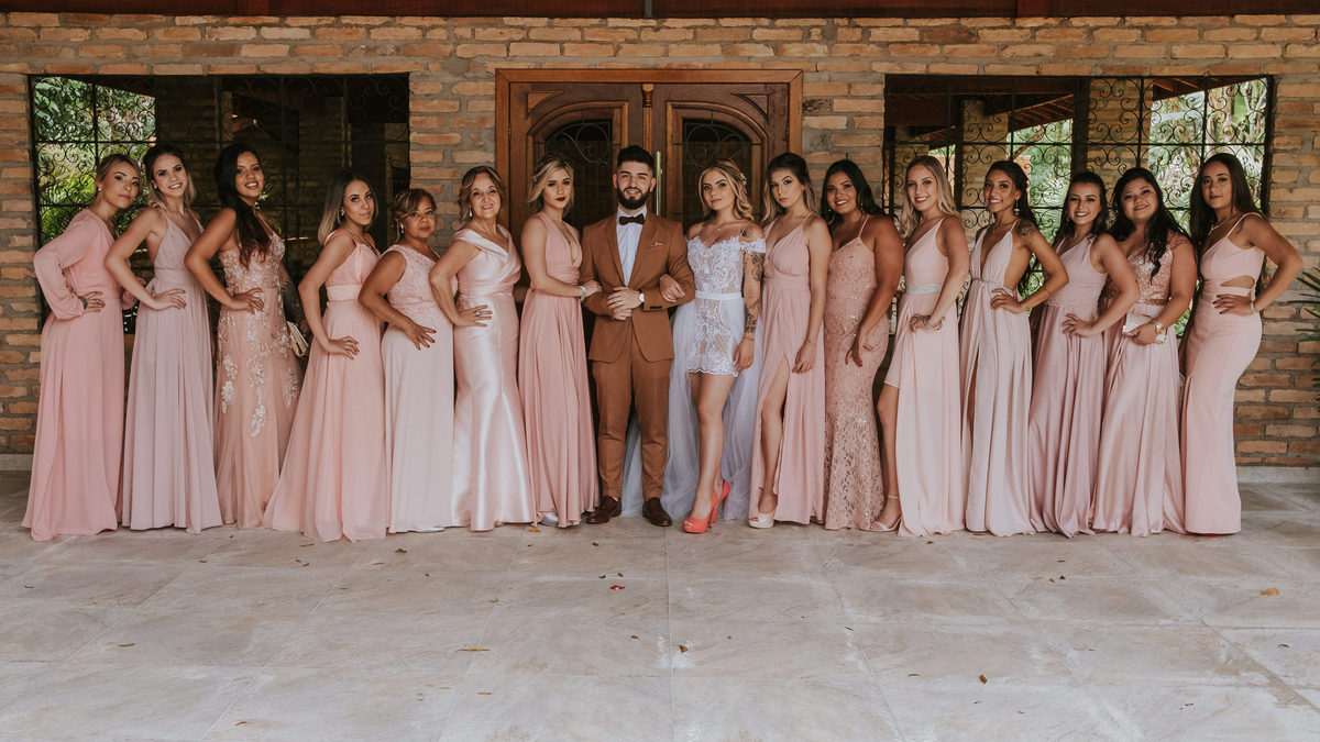 madrinhas dos noivos  Espaço Verde casamento Millena e Esthevan