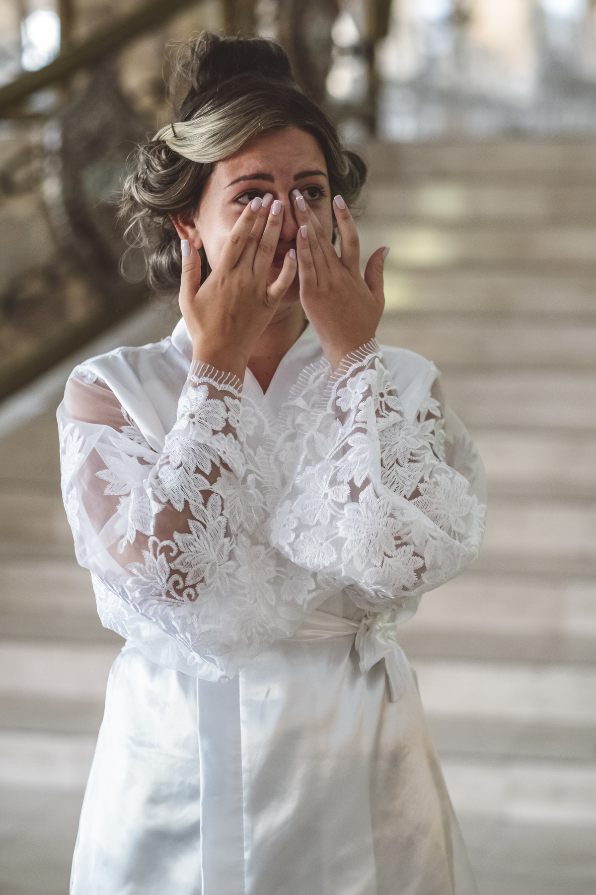 Dia da noiva Juliane emocionada Monte Castelo Eventos