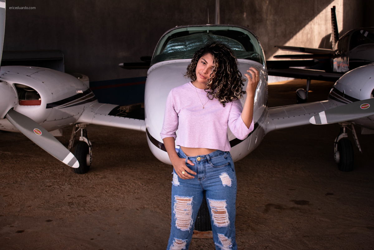 Posando com o avião 