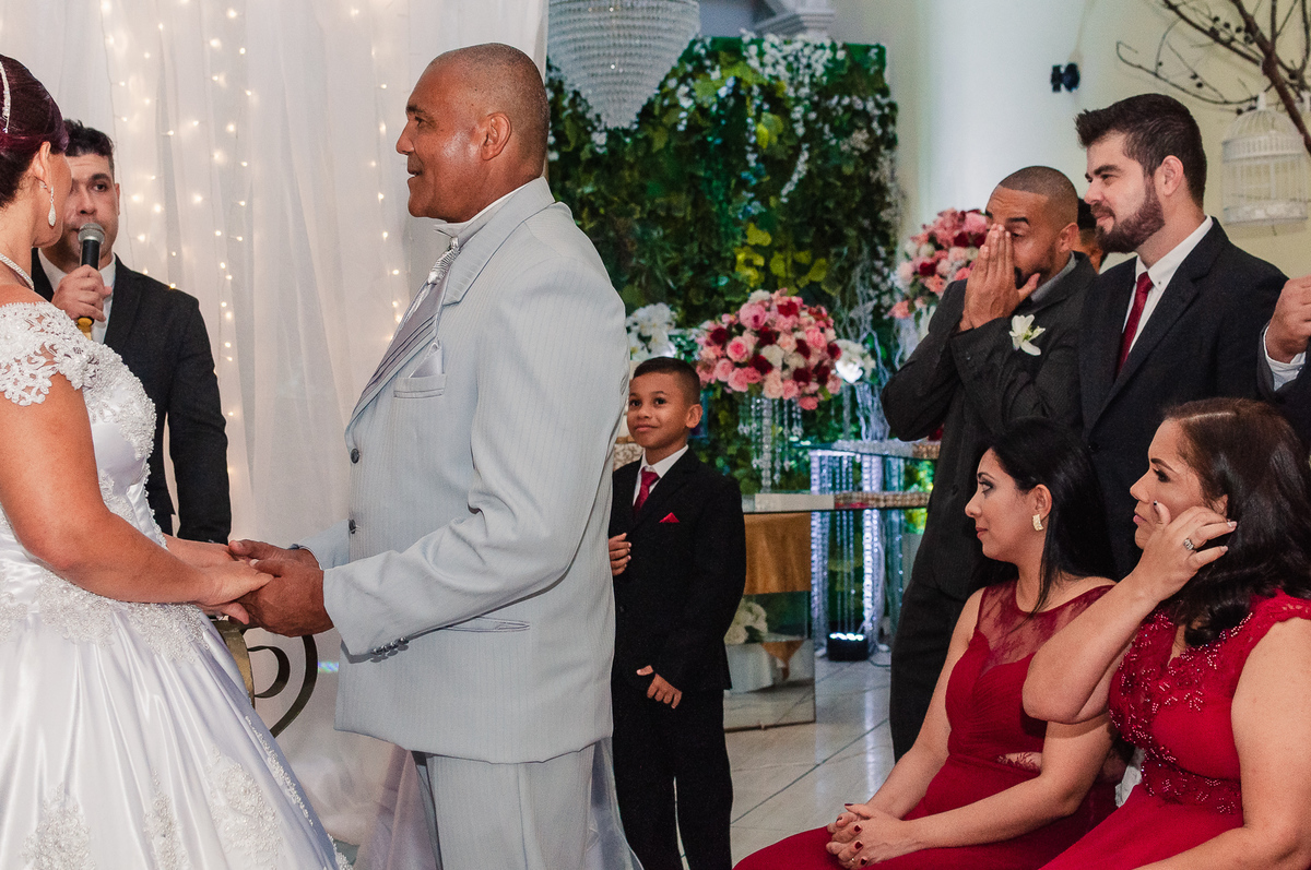 Troca das alianças, Salão de festas Susi, na cidade de Praia Grande, no estado de São Paulo