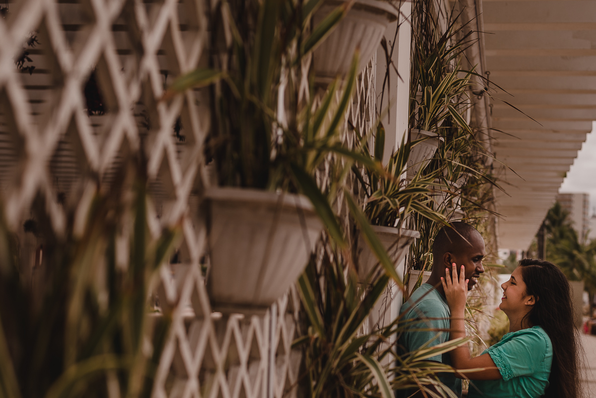 Sessão de fotos na orla da cidade de Praia Grande, no estado de São Paulo