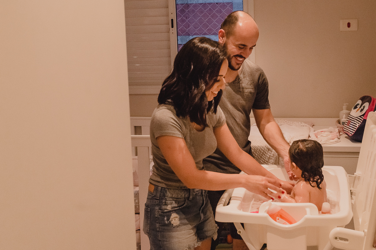 Foto de família  na cidade de Praia Grande, no estado de São Paulo