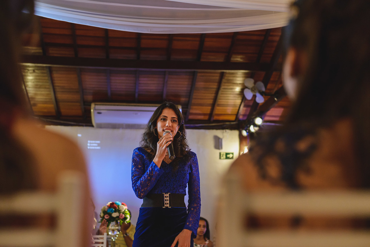 Foto da professora na festa de 15 anos - fotografia Cia P&B Produções - Buffet Maravale - Praia Grande - SP