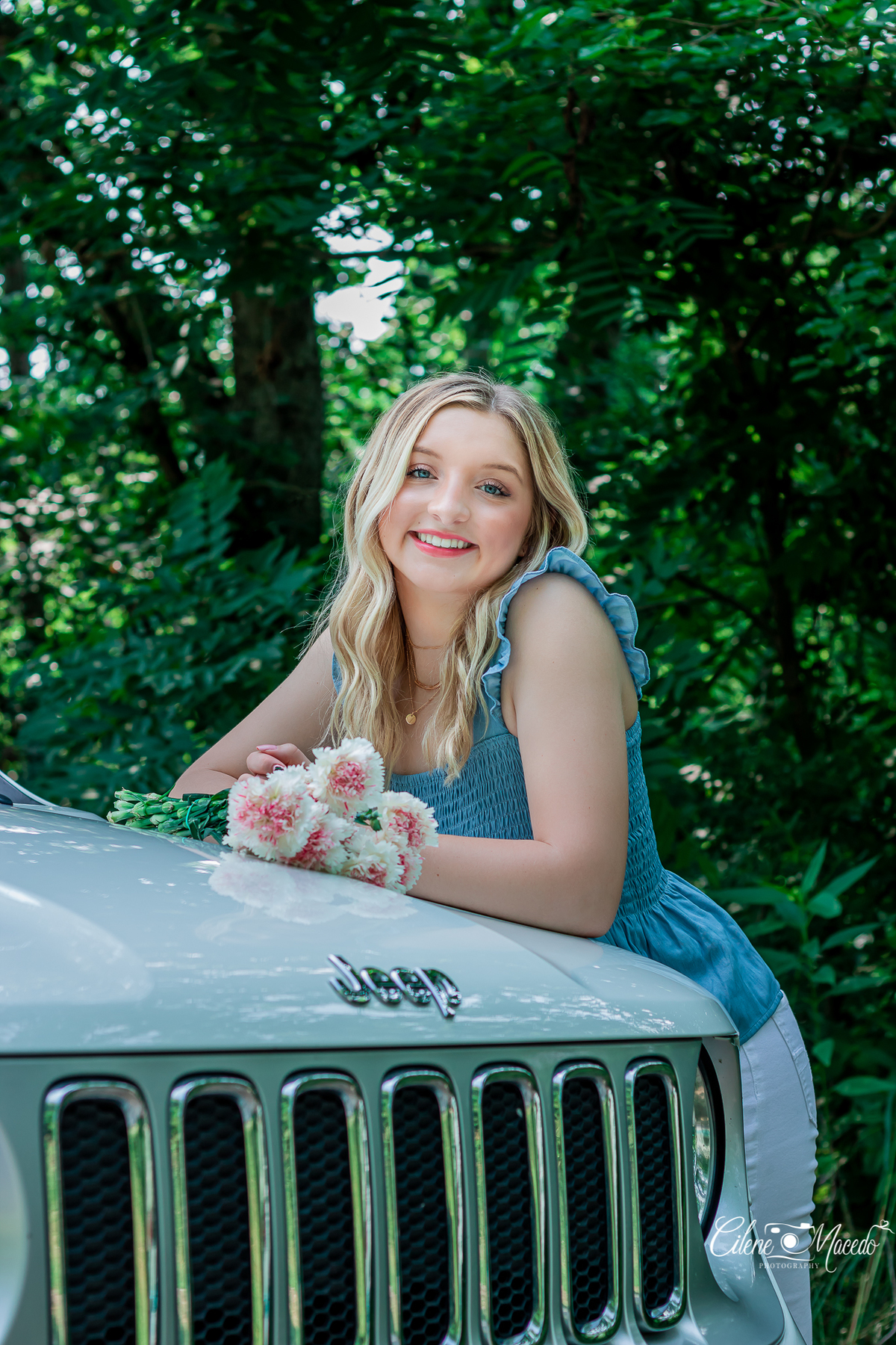 Senior Session in car around Bloomington-IN