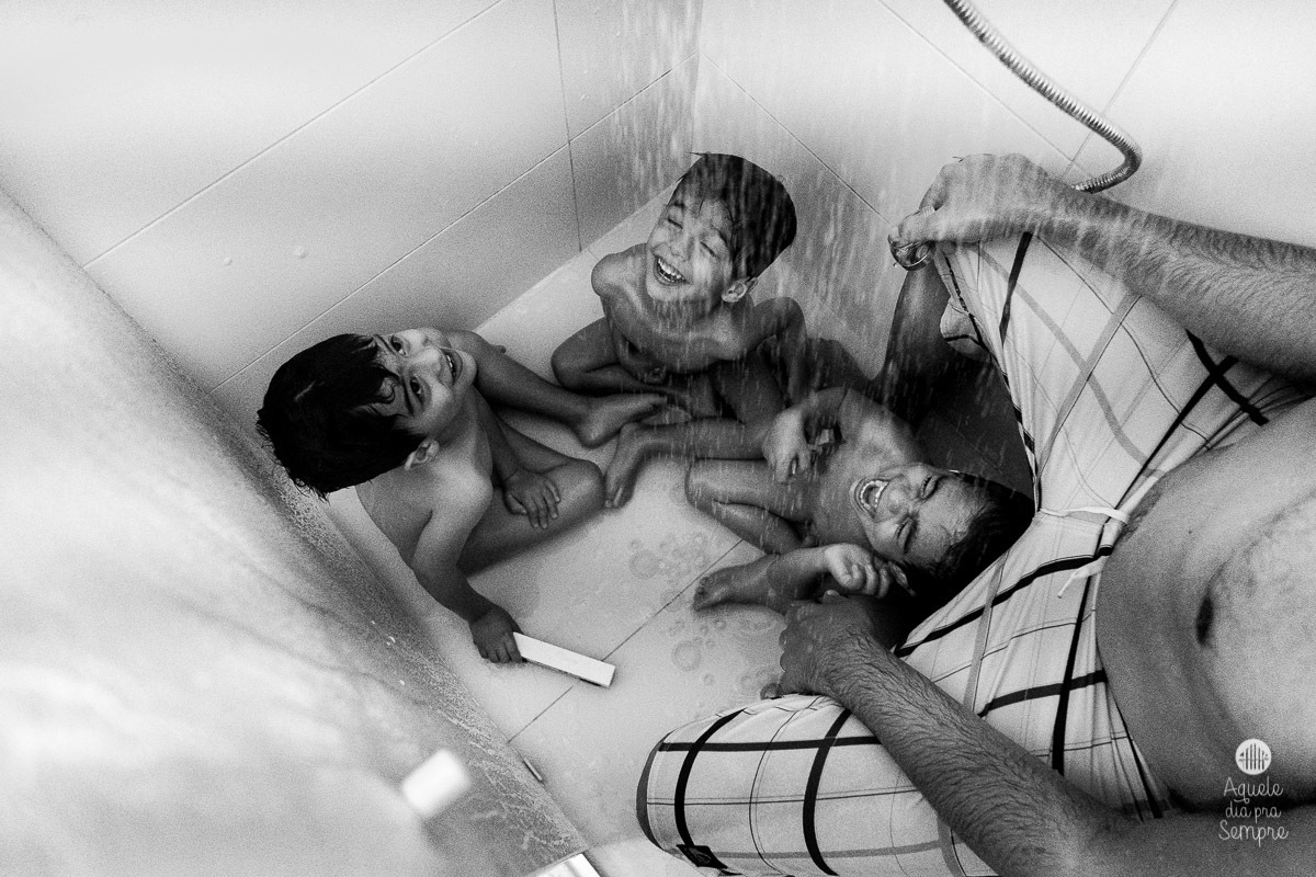 Hora do banho com papai