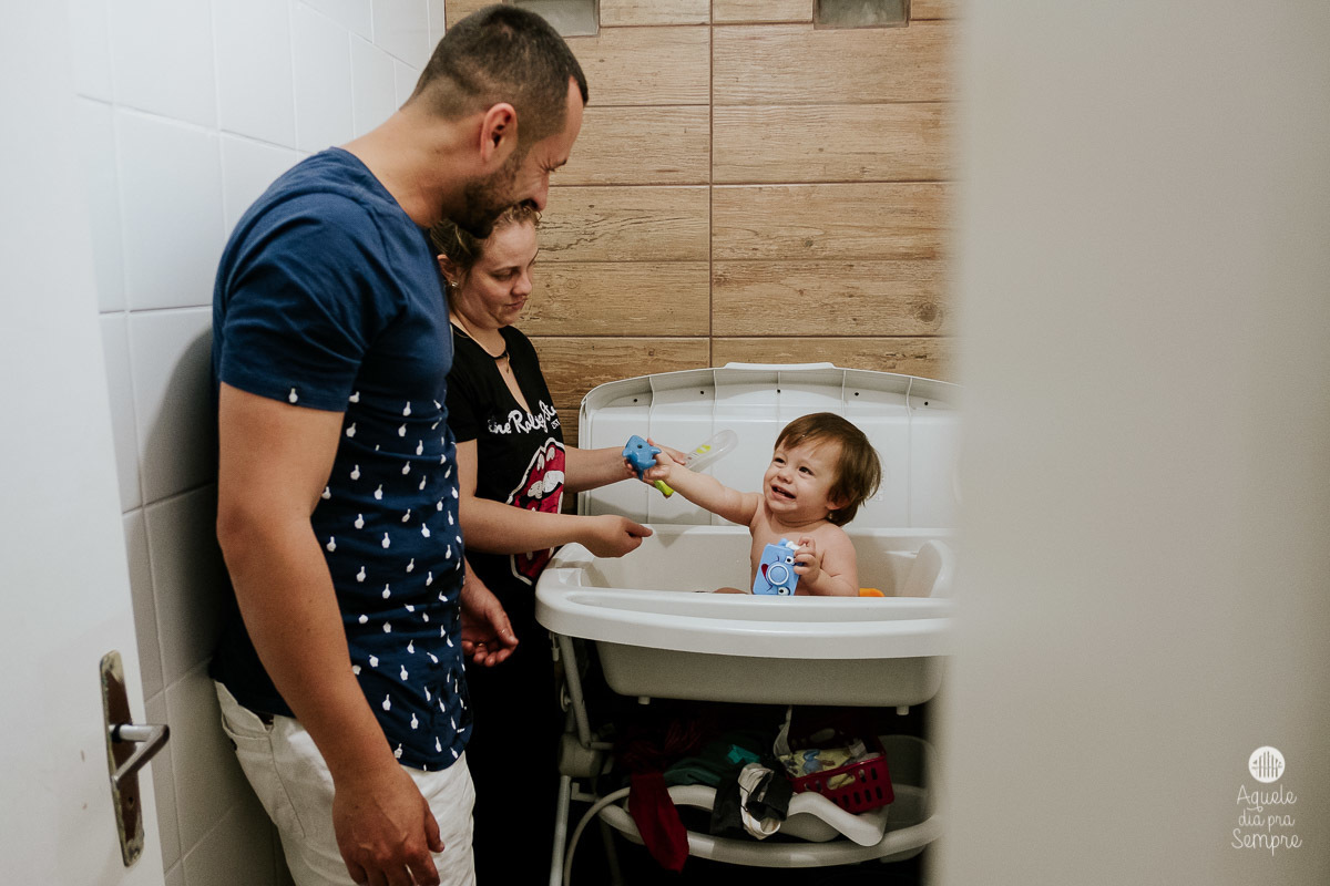 Banho com a mamãe e o papai