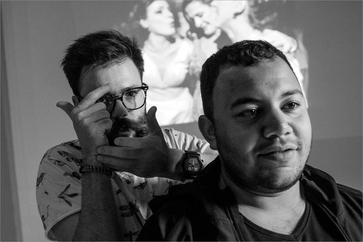 robison mostrando como fotografar no workshop