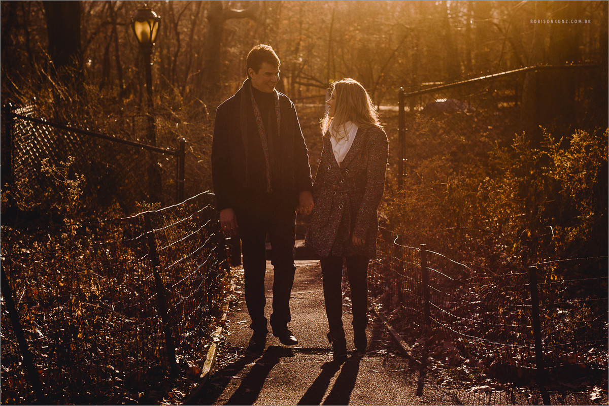 ensaio de casal por do sol do central park